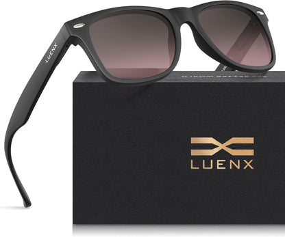 LUENX Polarisierte Sonnenbrillen für Herren und Damen, quadratische Fassung – UV-400-Schutz, 54 mm