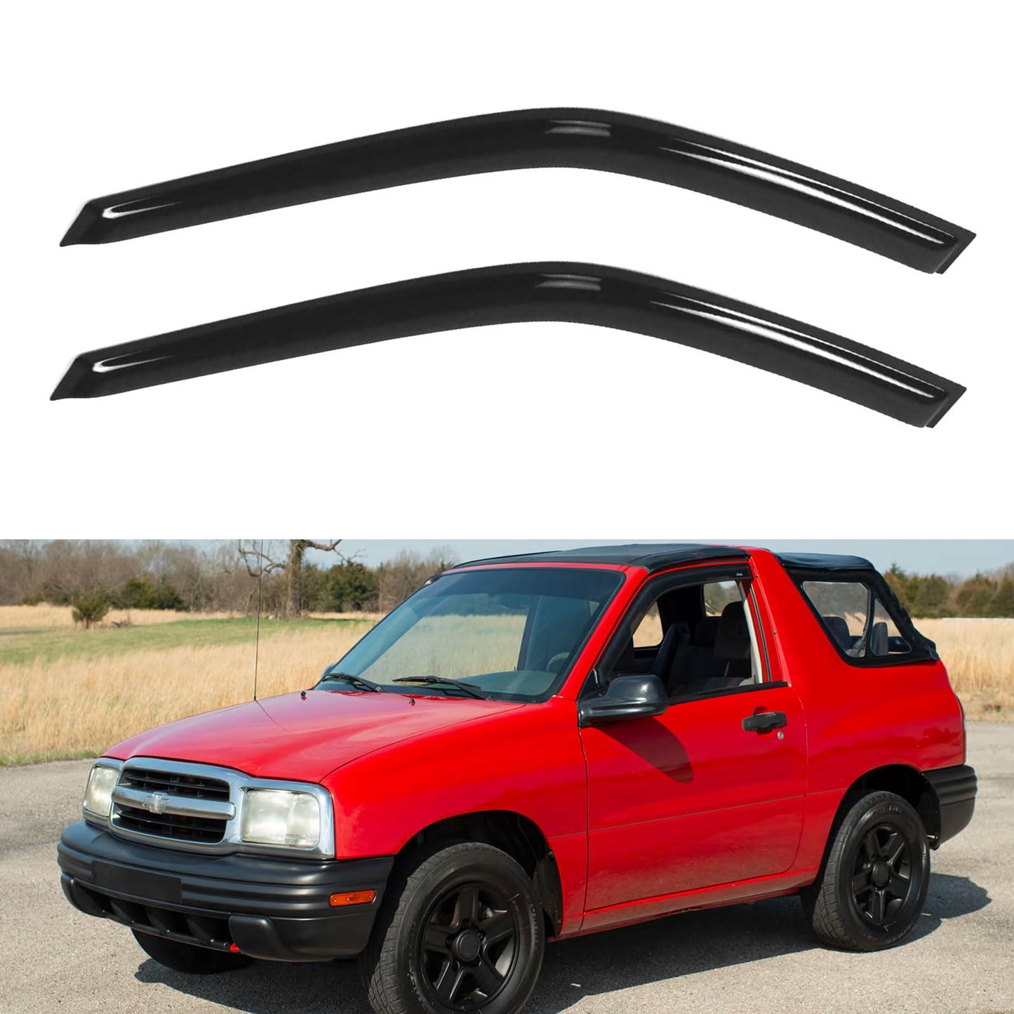Window Visors Rain Guards for 2015-2026 Ford F150 SuperCrew & 2017-2026 F-150 Raptor F250 F350 F450 F550 Super Duty Crew Cab, Out-Channel Window Vent Deflectors Visors Shades Protectors