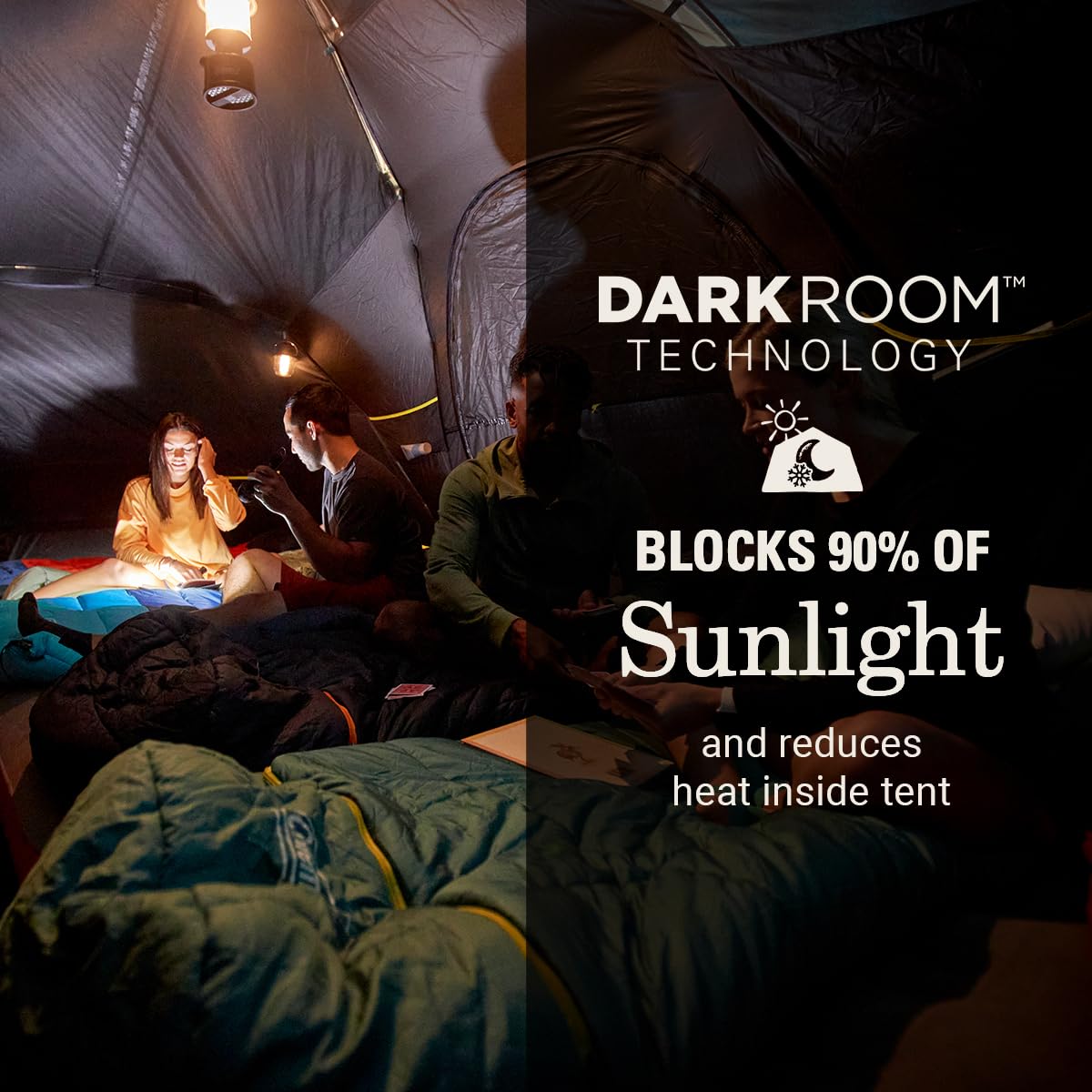 Coleman 4/6/8/10 Person Skydome Dark Room Tent with Rainfly, 5 Minute Setup, Blocks 90% of Sunlight, 20% More Headroom Than Traditional Tents