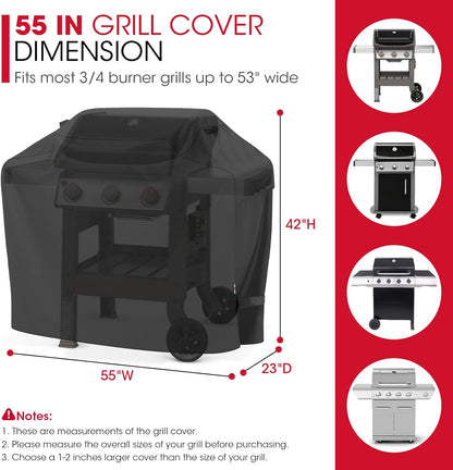 UNICOOK BBQ Abdeckung 60 Zoll, Hochleistungs-Wasserdichte Grillabdeckung, Spezielle Licht- und UV-beständige Outdoor-Grillabdeckung, Grillzubehör Kompatibel mit Weber Char-Broil Nexgrill und mehr