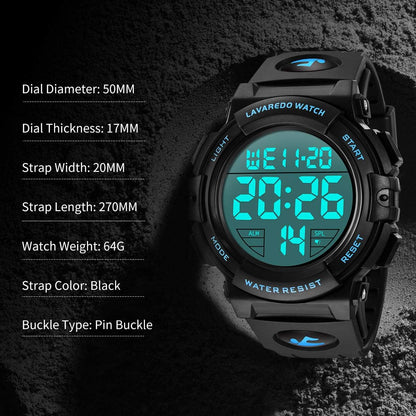 Herren Digitaluhr, Sportuhren für Männer Outdoor Militär Digital Analog Stoppuhr Wasserdicht Multifunktionale Armbanduhr