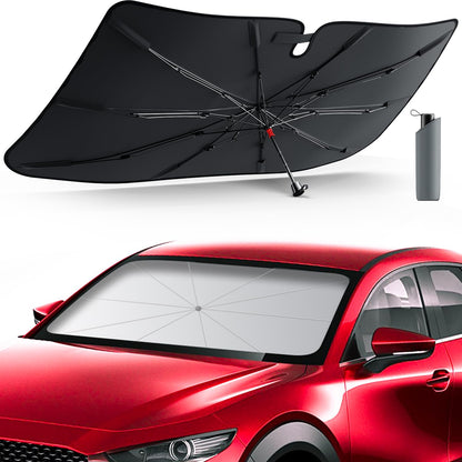 DMJN Umbrella Windshield Sun Shade for Jeep Grand Cherokee (2011-2026), Car Sunshade for Front Windshield [Nano Ice-Crystal Coatings] UPF50+ Heat & UV Block, Protect Interior & Keep Cooler