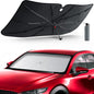 DMJN Umbrella Windshield Sun Shade for Jeep Grand Cherokee (2011-2026), Car Sunshade for Front Windshield [Nano Ice-Crystal Coatings] UPF50+ Heat & UV Block, Protect Interior & Keep Cooler