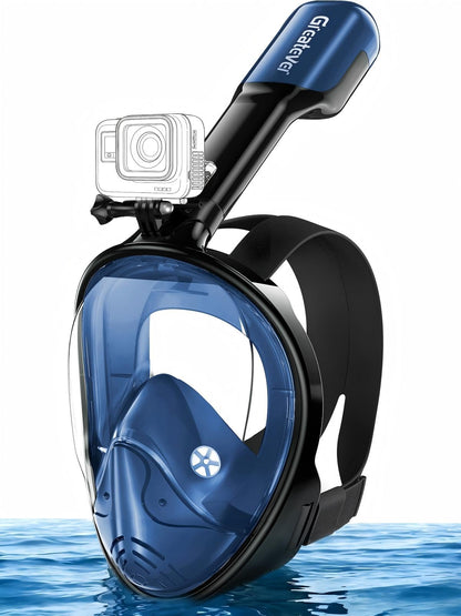 Greatever Full Face Snorkel Mask, Snorkeling Gear for Adults with Latest Dry Top Breathing System and Detachable Camera Mount, Foldable Snorkel Mask Adult, Snorkels Anti-Fog & Anti-Leak