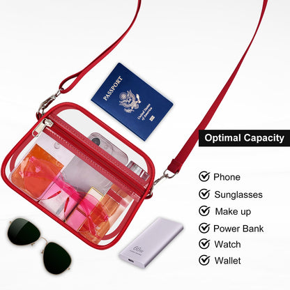 Clear Bag for Stadium Events Clear Sports Fan Handbags Purses with Adjustbale Strap for Concerts Festivals Game Day