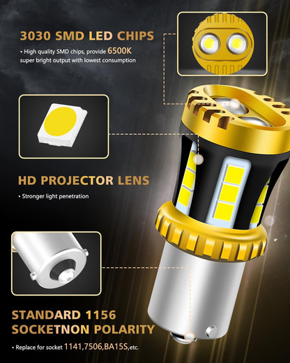 LUYED 3157 LED-Birnen Rückfahrlicht Xenon-Weiß 1800 Lumen Super Hell 78 SMD 3056 3156 3057 4157 LED-Birnen, Verwendet für Rückfahrlichter, Bremslichter, Rücklichter, Blinker, 2er-Pack