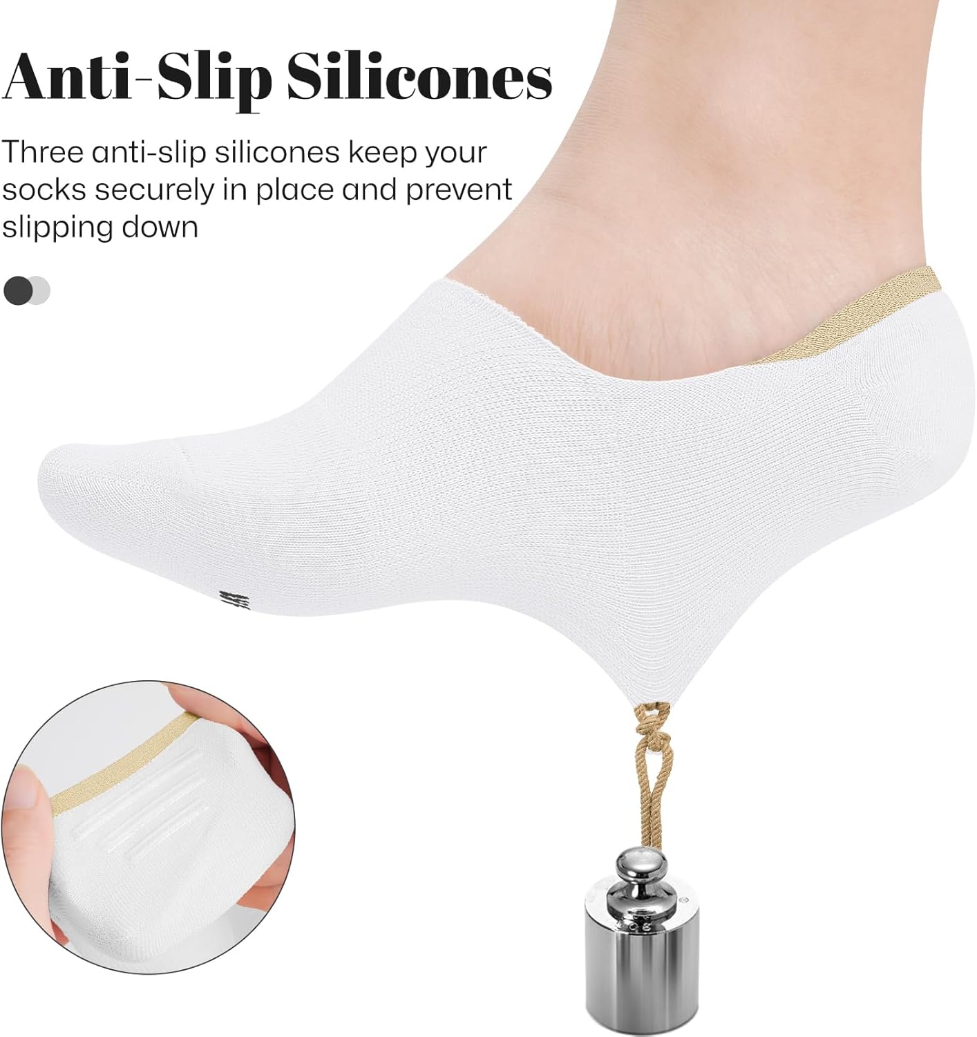 wernies No Show Socks Women Low Socks Non Slip Flat Boat Line 4 Pairs