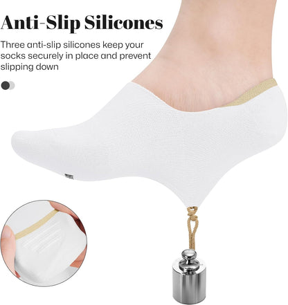 wernies No Show Socks Women Low Socks Non Slip Flat Boat Line 4 Pairs