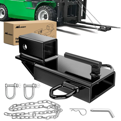 Nilight Anti-Theft Shackle Hitch Receiver 2Inch 45000 LBs Breaking Strength 3/4" Anti-Theft D Ring Shackle 5/8" Trailer Hitch Lock Pin Heavy Duty Solid Towing Kit for Trucks Off Road (Black)