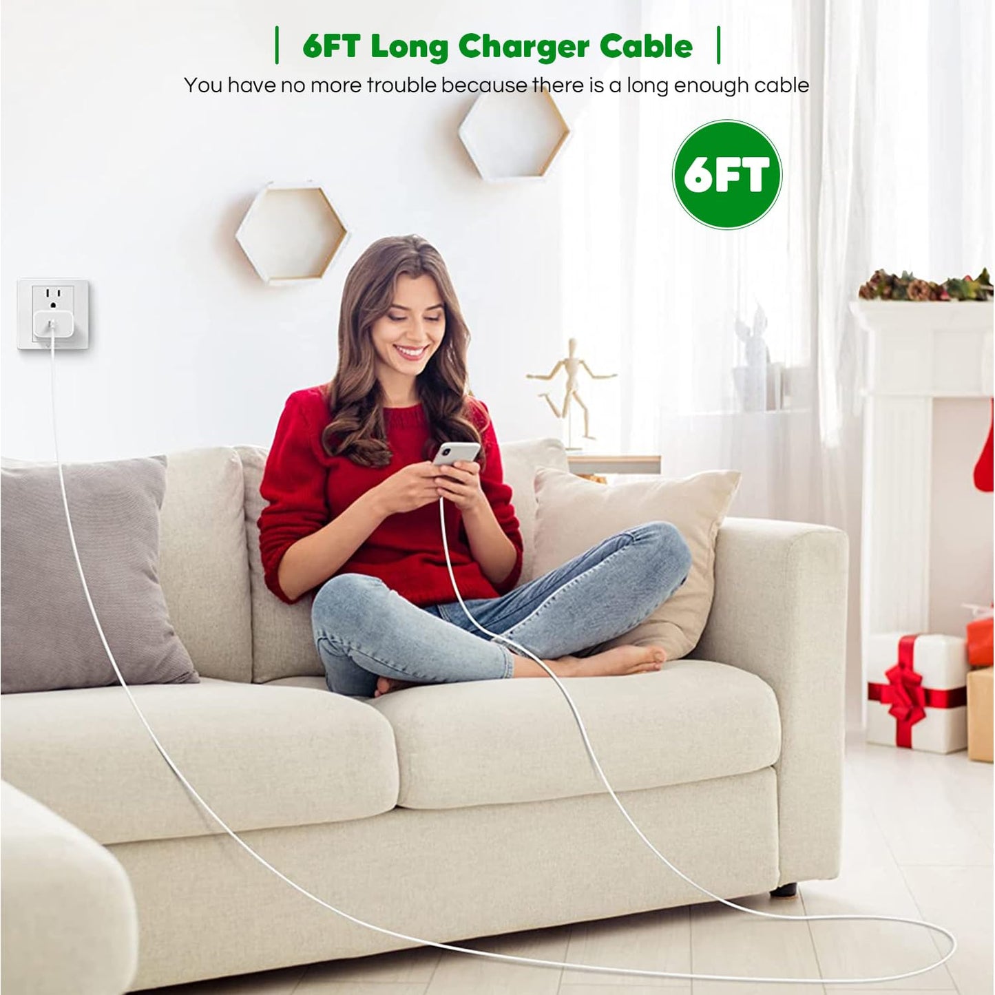 [Apple MFi Certified]10FT Fast iPhone Charger,Extra Long Apple Charger Fast Charging 2Pack USB C Charger Block Plug + 10Foot Lightning Cable Cord for iPhone 14/Pro/Pro Max/Plus/13/12/11/XS/XR/X/SE2022