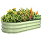 Kesfitt Raised Garden Bed, 5x2x1 FT Galvanized Steel Metal Raised Garden Bed, Oval Open-Bottom Design, 12-Inch Deep for Outdoor Vegetable & Herb Gardening, Fruit Green