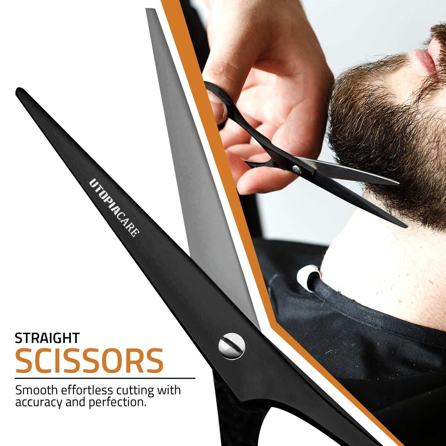 Utopia Care Haarschneide- und professionelle Friseurschere 6,5 Zoll, Premium Edelstahl Schere mit glattem Rasiermesser und scharfen Klingen für Salons, Männer, Frauen und Kinder, Silber