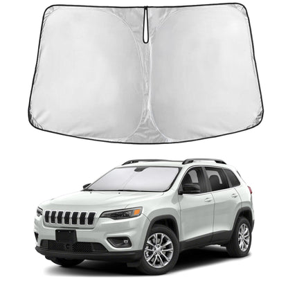 EcoNour Car Windshield Sunshade | Blocks 99% Heat & Keeps Interior Cool | Universal Fits Cars, SUVs, Trucks | Automotive Sun Screen, Visor & Car Accessories for Summer | Medium (64x32 Inches)