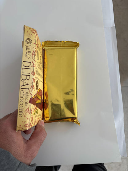 Barra de chocolate crujiente con Knafeh, pistacho, de Dubái, 7 oz | Famosa barra de chocolate con Kunafa de Dubái | Kunafe crujiente con pasta de pistacho | Regalo de postre gourmet