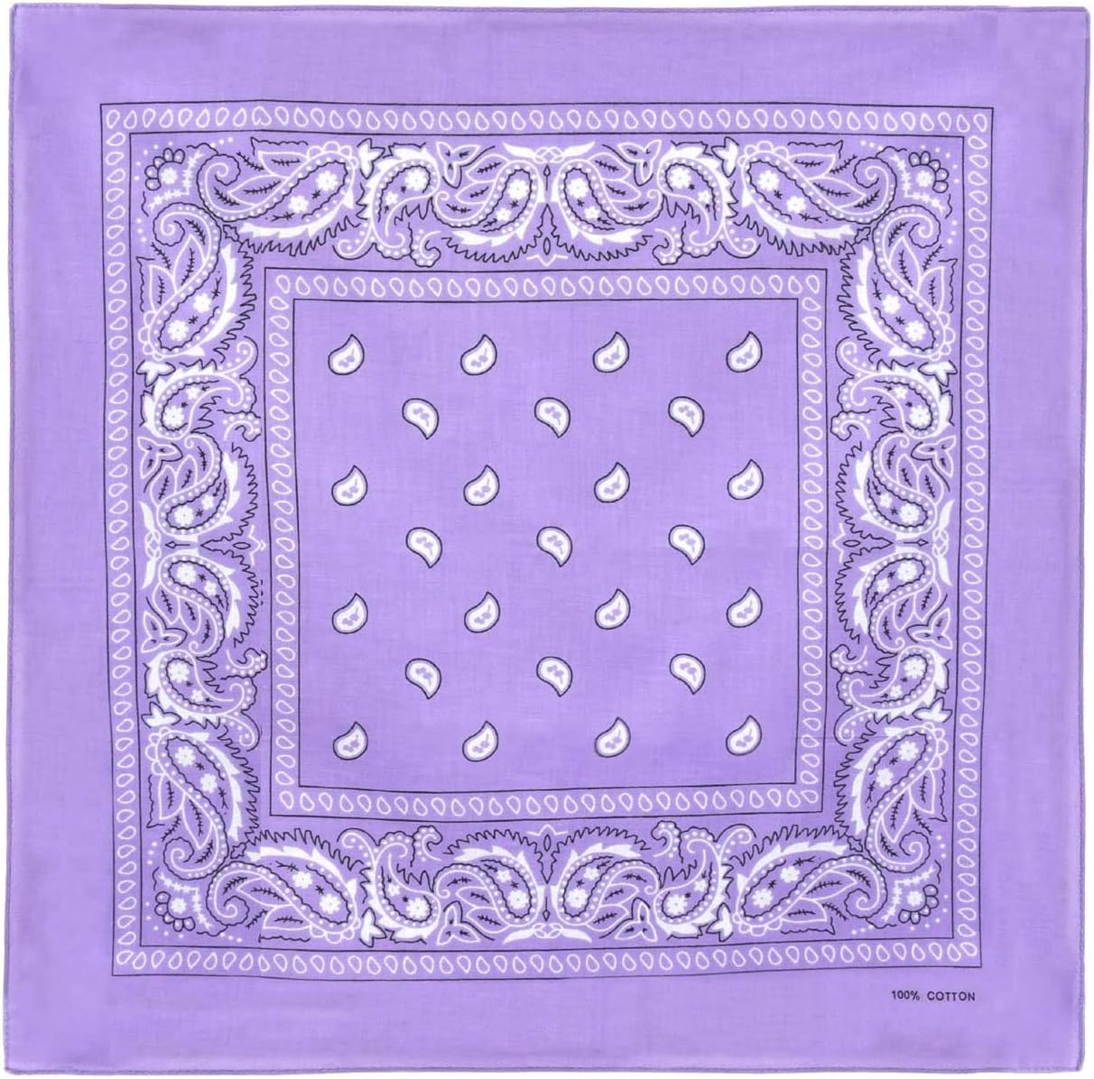 BOOLAVARD 1er, 6er, 9er oder 12er Pack Cowboy-Bandanas mit original Paisley-Muster (Schwarz)