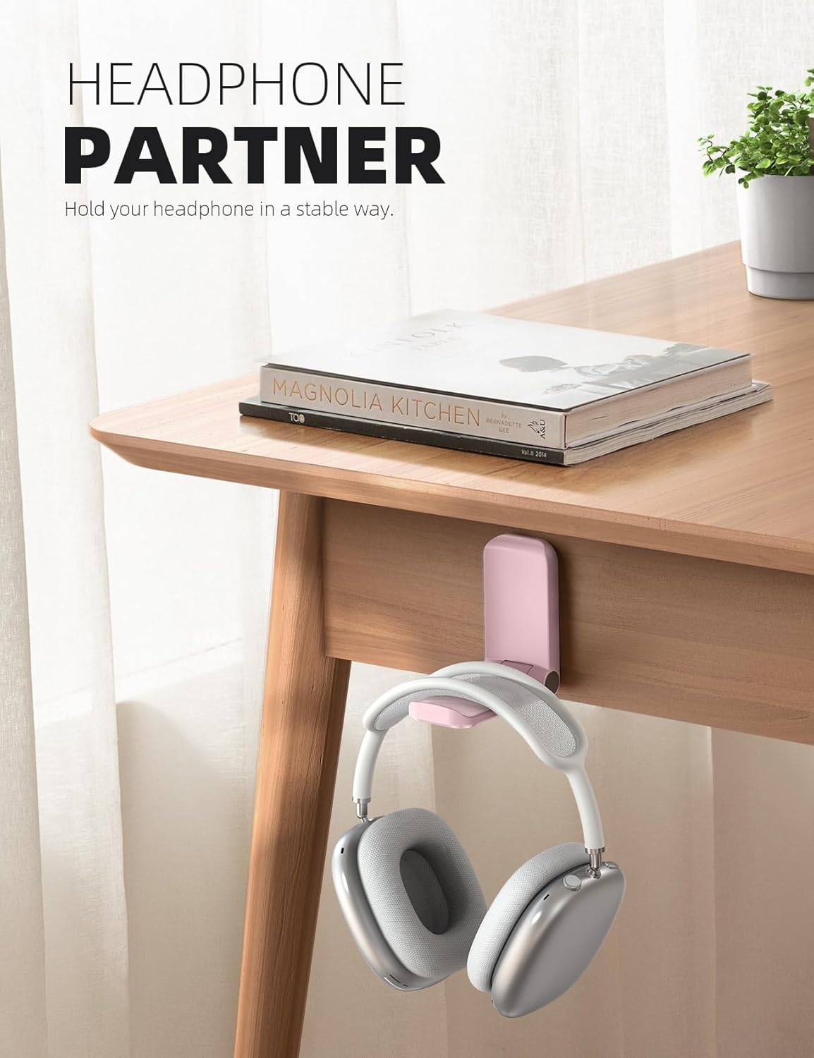Lamicall Kopfhörer Ständer, klebriger Kopfhörer-Aufhänger – selbstklebende Kopfhörerhalterung, Kopfhörerständer-Halterung zum Anklipsen unter dem Schreibtisch, Kopfhörerklemme für Airpods Max, Sony,, Sennheiser, Schwarz, Geschenk für Mama