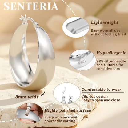 Senteria Dicke, klobige, vergoldete Creolen für Frauen, hypoallergene, 14K vergoldete Creolen, leichte, große goldene Creolen für Frauen, 30 MM