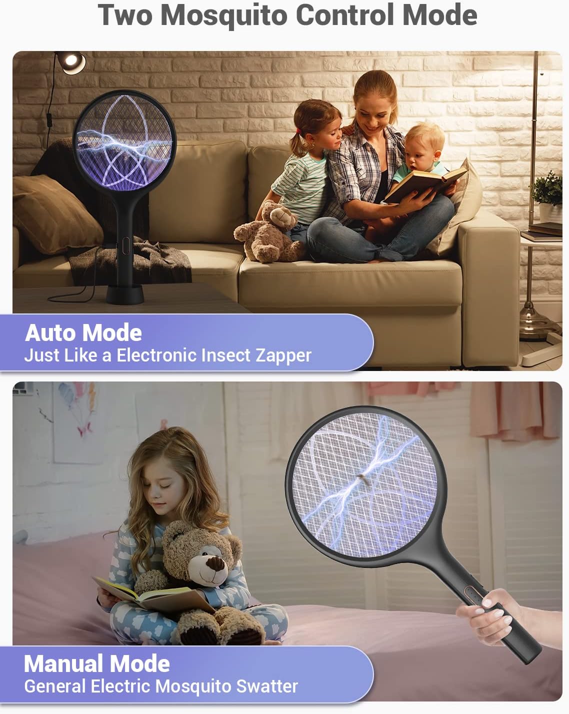 YISSVIC Electric Fly Swatter 4000V Bug Zapper Racket