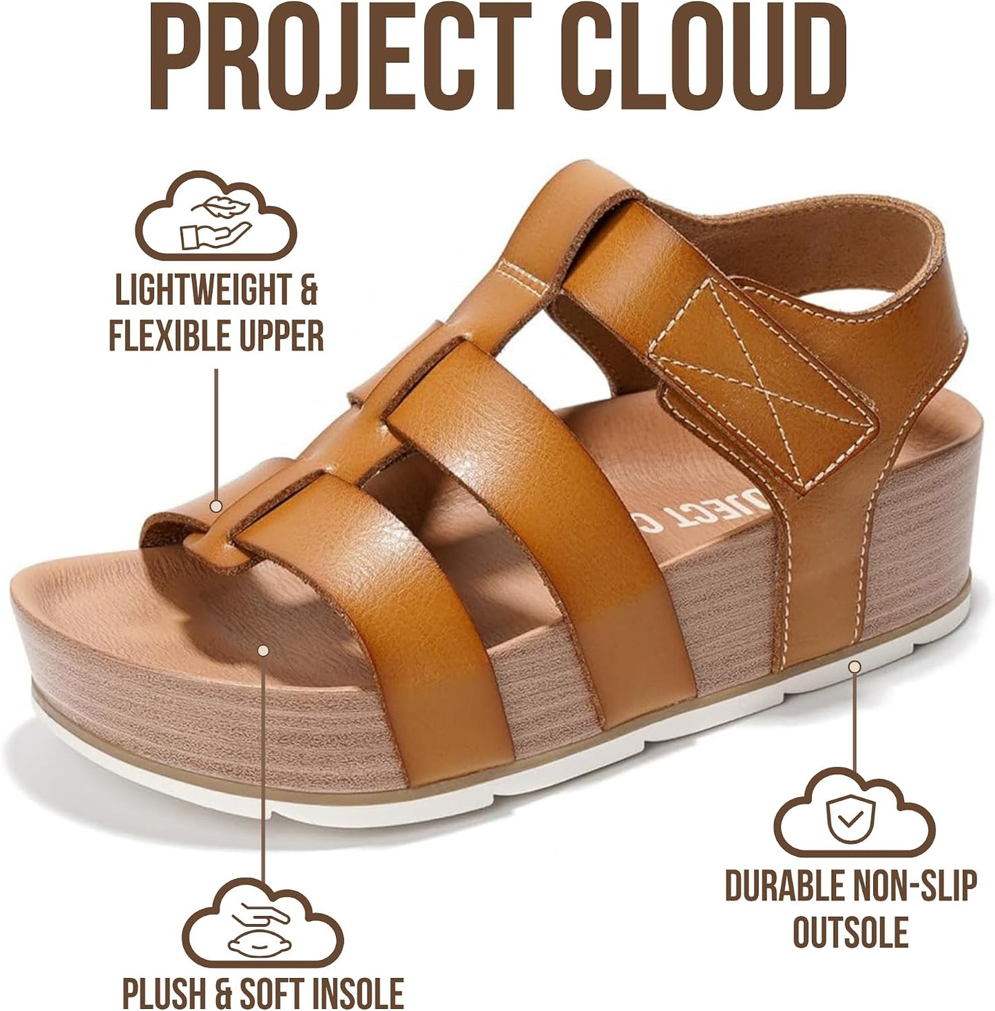 Step into Comfort: Project Cloud Platform Sandals for Women