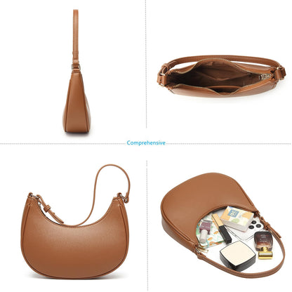 Barabum Kleine Umhängetasche für Damen, halbmondförmige Geldbörse, Y2K Trend Clutch Handtaschen