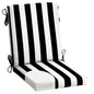 Arden 2-Pack Outdoor Patio Dining Chair Cushion, 20x44, Rain-Proof Seat Pad, Fade-Resistant Outdoor Cushion Black Cabana Stripe