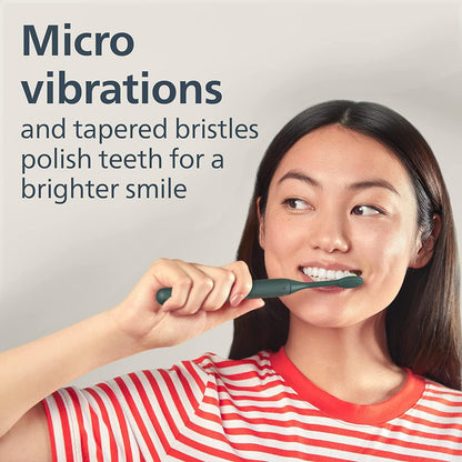 Philips One by Sonicare Ersatzbürstenköpfe, 2er-Pack, Schwarz, Kompatibel mit Philips One elektrische Zahnbürste, BH1022/06