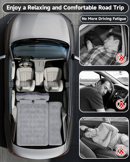 Umbrauto Car Air Mattress Backseat| Inflatable Truck Back Seat Camping Airbed for SUV Rear Seat, Blow Up Sleeping Travel Bed for Van Trunk with Pump & Pillows