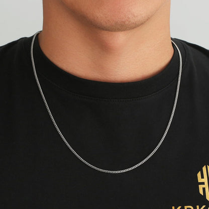 KRKC&CO Herren Halskette, 14K Vergoldete Edelstahl Cubanketten 2/3/4/5mm, Anlaufbeständig Nickelfrei Flachgeschliffen, Dünne Goldkette Silberkette Geburtstags Valentinstagsgeschenk für Männer Unisex
