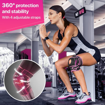 DR. BRACE ELITE Kniebandage mit Seitenstabilisatoren & Patellagelkissen für maximale Knieschmerzlinderung und schnelle Genesung für Männer und Frauen – Bitte sehen Sie sich das Video zur Größenbestimmung an (Mercury, Large)