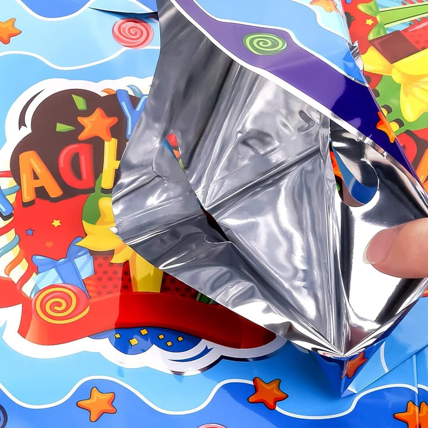 PintreeLand 6.7 * 9.8inch Happy Birthday Party Mitgebseltüten 40 STK, Plastik Beute Geschenktüten Bulk für Kinder Baby Mädchen & Jungen Geburtstagsparty Zubehör (B Stil 40 Stück)
