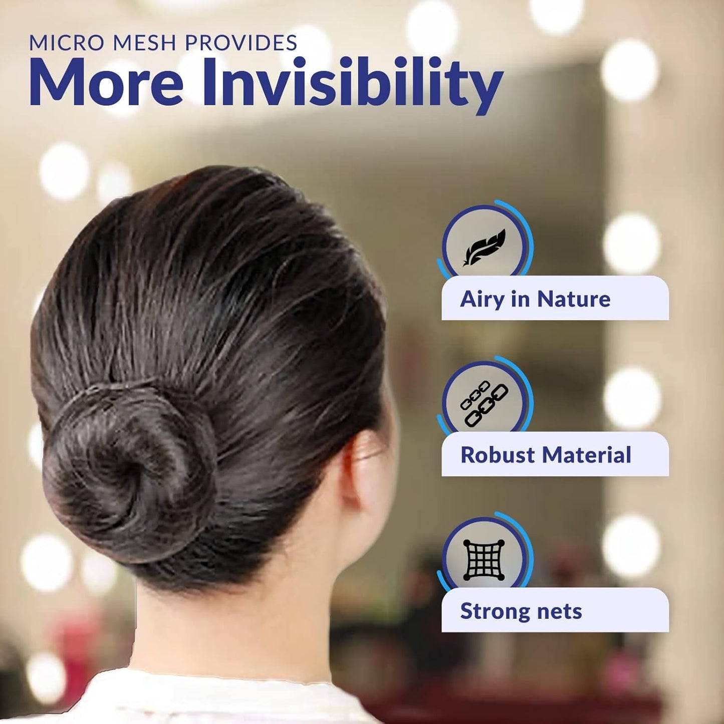 100 Stück Haarnetz Schwarz 24" Unsichtbare Haarnetze für Damen und Herren – Perfekt für Haarknoten, zum Schlafen und für den Küchenservice