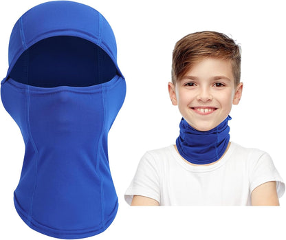 Kinder Sturmhaube Skimaske Kinder Schal Kinder Fleece Nackenwärmer Kälteschutz Gesichtsmaske für Jungen Mädchen Schwarz
