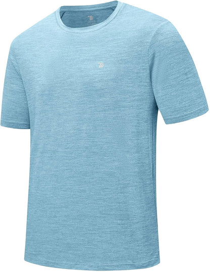 Rdruko Herren Kurzarm Trainingsshirts – Trockene Passform – Feuchtigkeitstransportierend – Für Laufen, Fitnessstudio, aktiven Sport