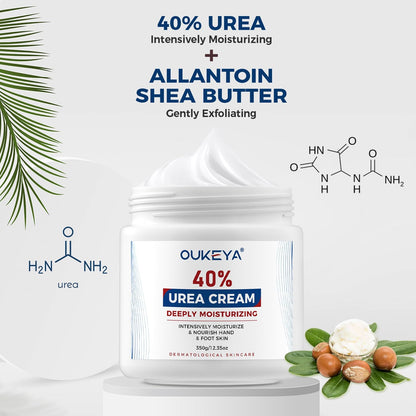 OUKEYA Urea Cream 40 Percent,Foot & Hand Cream for Dry Cracked,Urea Lotion for Feet Maximum Strength