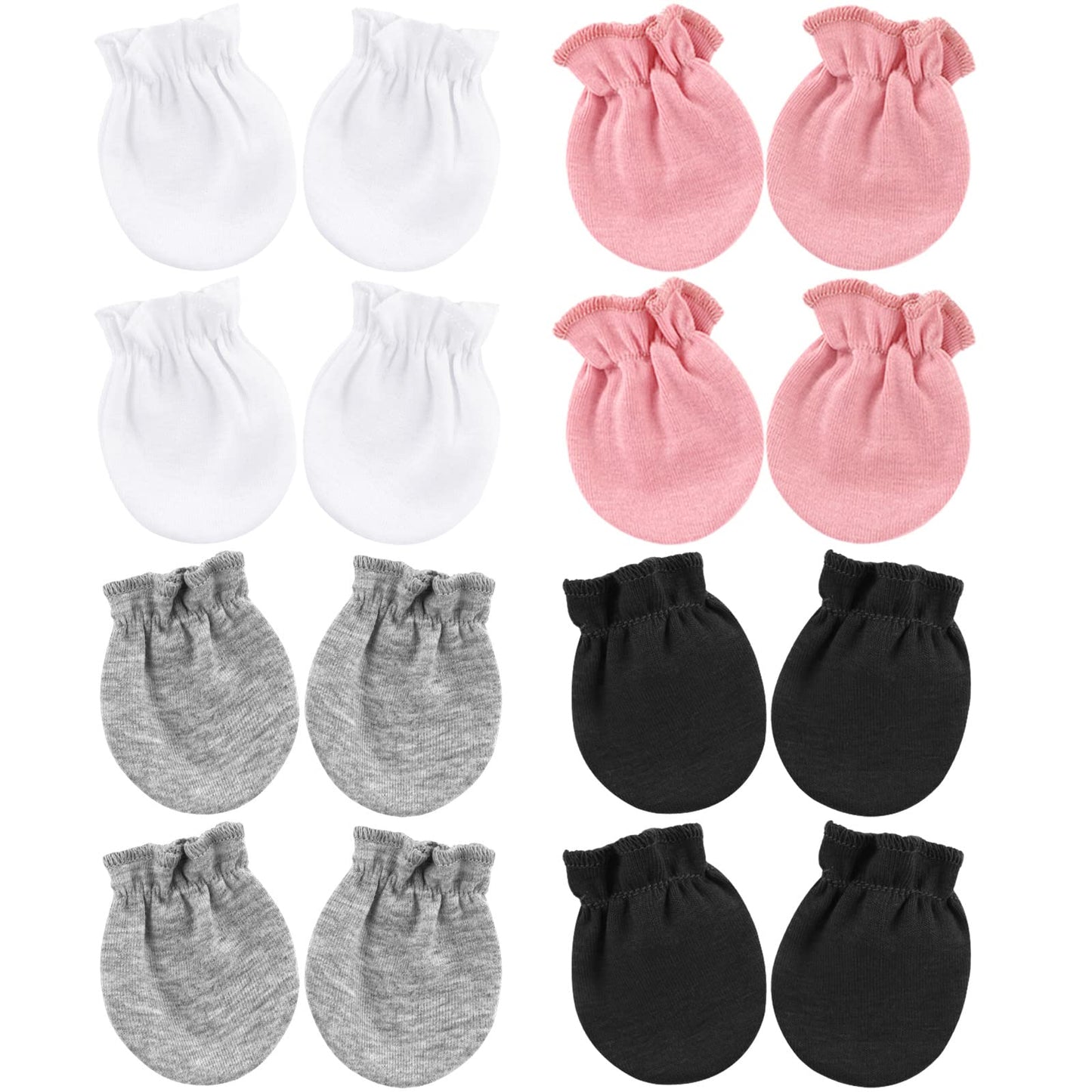 8 Pairs: White, Light Gray, Pink, Black