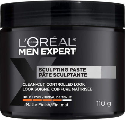 L’Oréal Paris Men Expert Sculpting Paste, Hair Paste For Men, Formulated For Extra Strong Hold With A Matte Finish For Any Clean-Cut Style, 110 g, Pack of 1