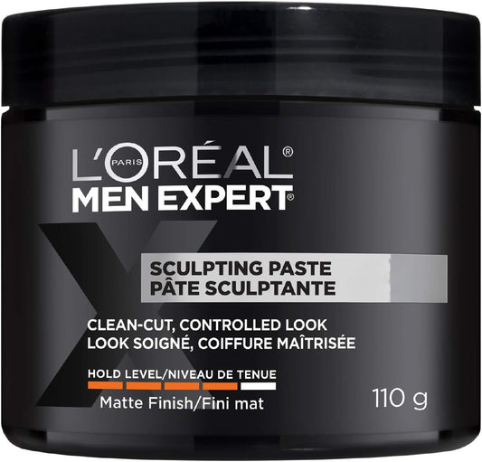 L’Oréal Paris Men Expert Sculpting Paste, Hair Paste For Men, Formulated For Extra Strong Hold With A Matte Finish For Any Clean-Cut Style, 110 g, Pack of 1