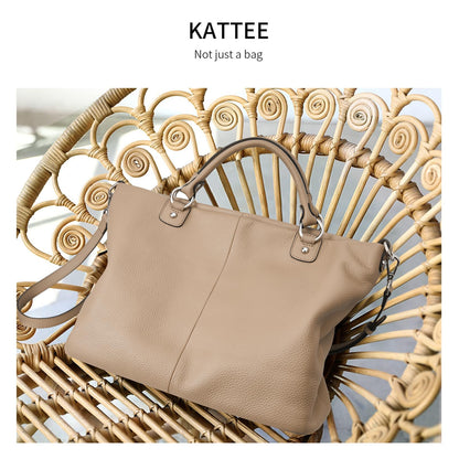 Kattee Damen Weiche Echtleder Tragetasche Schultertasche Handtasche
