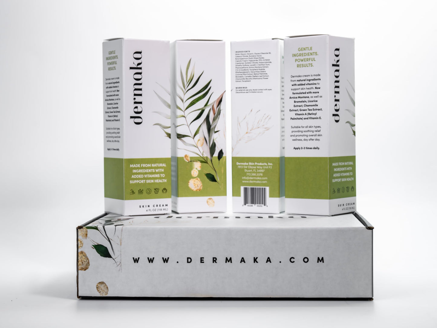 Dermaka Arnica Skin Care Cream (4 oz) – Moisturizing Botanical Cream with Arnica Montana, Bromelain, Vitamin A & E – Gentle Hydrating Cream for Face & Body, Sensitive Skin Friendly
