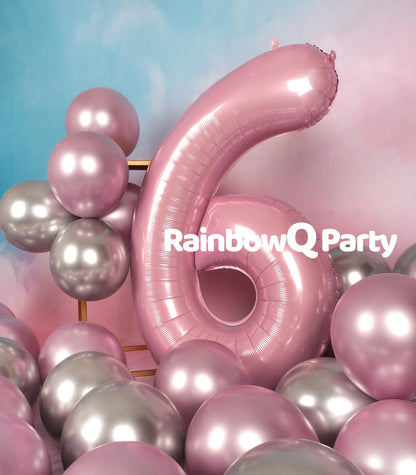 RainbowQ Party 1 Ballon Nummer 40 Zoll für Jungen oder Mädchen Groß Rosa 0-9 Folien-Mylar Großer 1 Zahlenballon Alles Gute zum 1. Geburtstag Party Jubiläumsdekorationen Zubehör