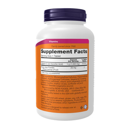 NOW Foods Supplements, Vitamin C-1,000 with Rose Hips, Sustained Release, Antioxidant Protection*, 250 Tablets (Pack of 12)