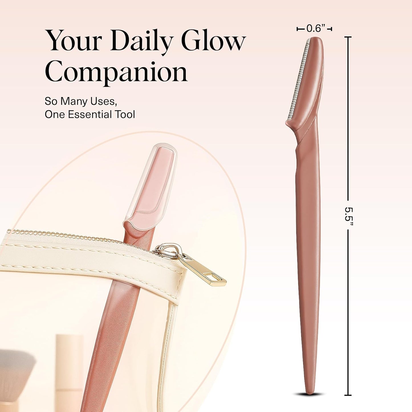 Kitsch Dermaplaning-Rasierer für Damen & Herren – Gesichtsrasierer, Augenbrauenrasierer & Gesichtshaarentferner – Peeling-Gesichtsrasierer & Hautpflege-Tool für glattere Haut – Terracotta, 12 Stück
