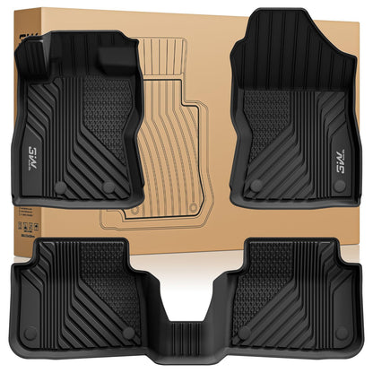 3W Floor Mats for Toyota Tacoma 2024 2025 2026 Double Cab Auto Tran(Not Fit Hybrid & XtraCab), TPE All Weather Custom Fit Floor Liner for Tacoma TRD/SR/SR5/limited Car Liners.