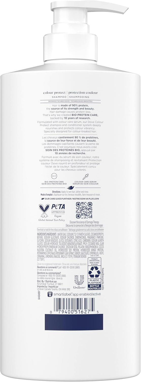 Dove Intensive Repair Shampoo für geschädigtes Haar mit flüssiger Bio-Protein-Pflege, 828 ml