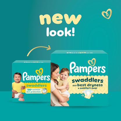 Pampers Swaddlers Windeln, Größe 0 (bis 4,5 kg), 84 Stück, Saugfähig, Hält Babys trocken und bequem, Hautverträgliche Einwegwindel