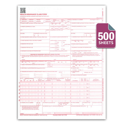 NextDayLabels - CMS 1500 / HCFA 1500 Insurance Claim Forms - Laser/Ink-Jet Compatible (New Version 02/12) Letter Size 8-12" x 11", 1000 Sheets Per Pack