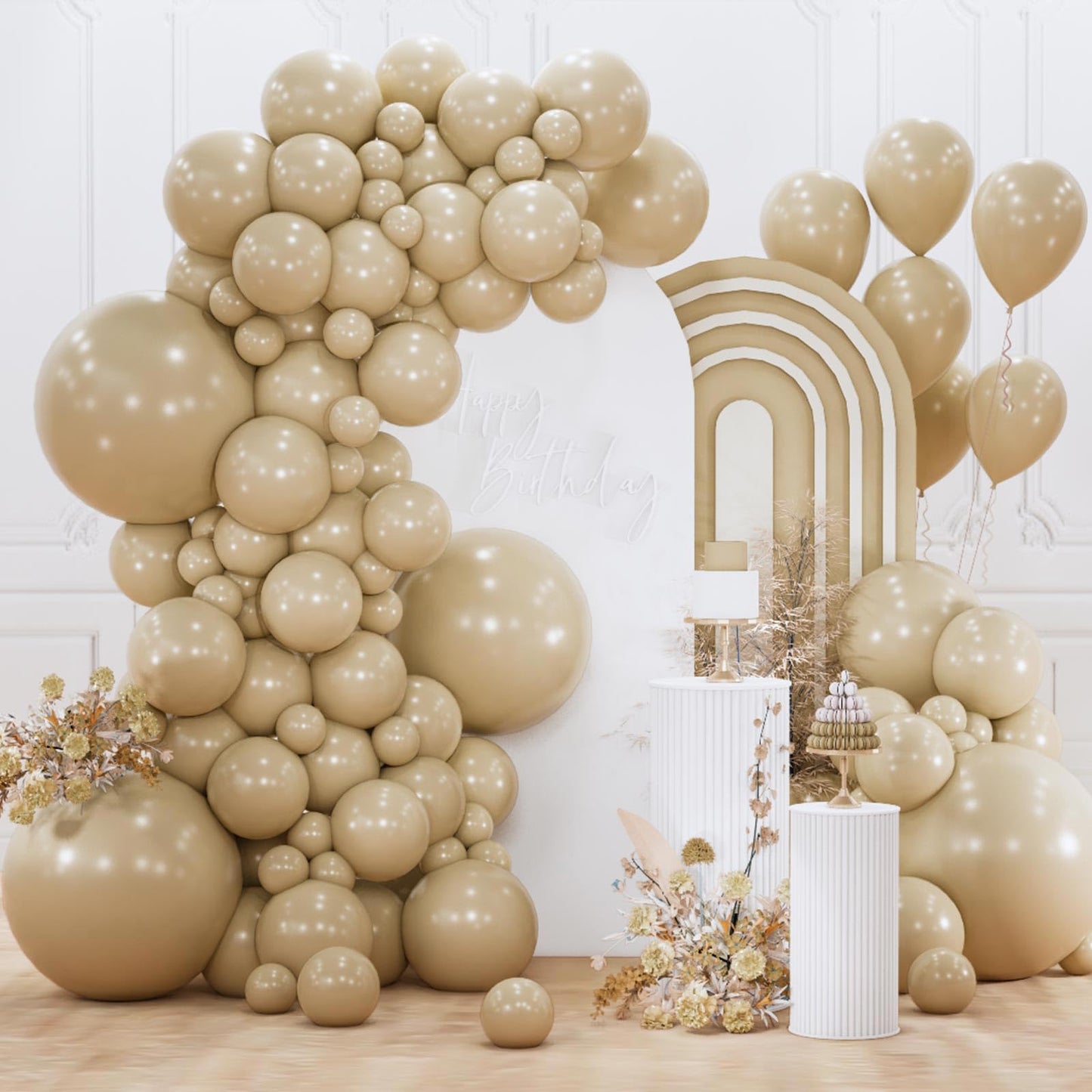 PartyWoo White Balloons 155pcs Different Sizes Pack of 18 12 10 5 Inch Matte White Latex Balloon Arch Kit Garland for Wedding Bridal Graduation Baby Shower Birthday Party Decorations White-Y13