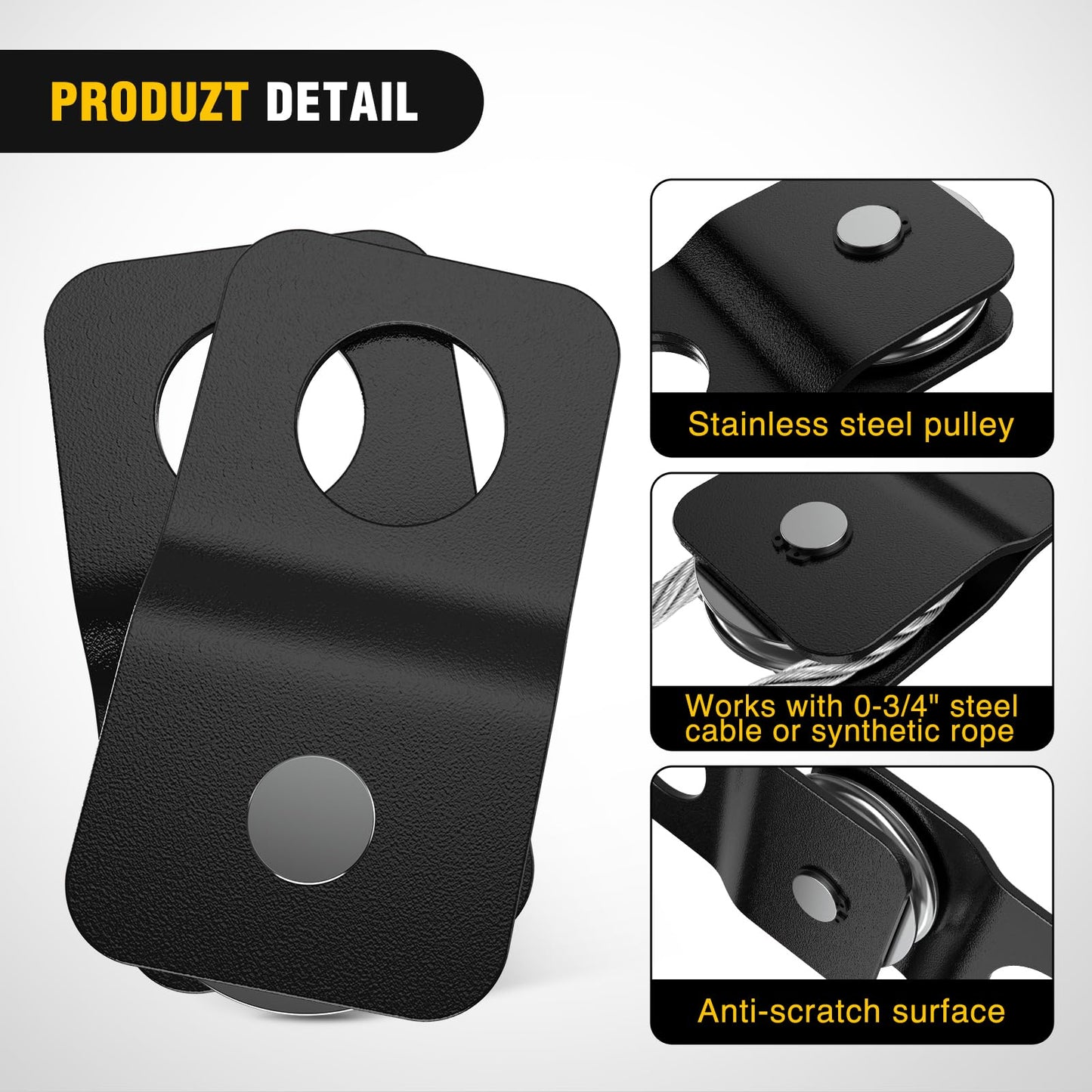 Nilight Anti-Theft Shackle Hitch Receiver 2Inch 45000 LBs Breaking Strength 3/4" Anti-Theft D Ring Shackle 5/8" Trailer Hitch Lock Pin Heavy Duty Solid Towing Kit for Trucks Off Road (Black)