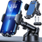 2026 Ultimate Best【True Military-Grade & Safety Cert】Car Phone Holder HTU【Upgraded 360 Rotation & 100+LBS Strongest Suction】5-in-1 Truck Windshield Dashboard Vent Mount Stand for iPhone Android, Black