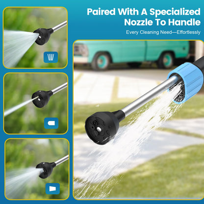 Car Wash Foam Gun for Garden Hose, Foam Cannon Car Wash Kit with Microfiber Wash Mitt, 50% More Water Pressure Nozzle & 3 Spray Modes, Hose Foam Blaster for Cars, Trucks, RV, Motorcycle Cleaning